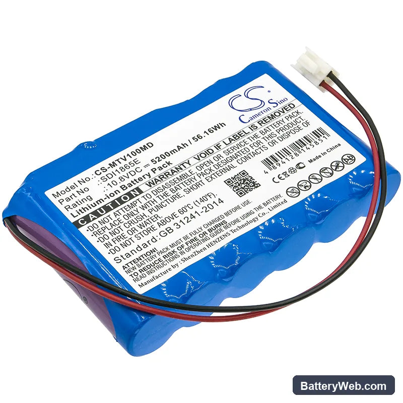 Mekics Mtv 1000 Replacement Battery, 10.8V, 5200mAh, Li-ion 1