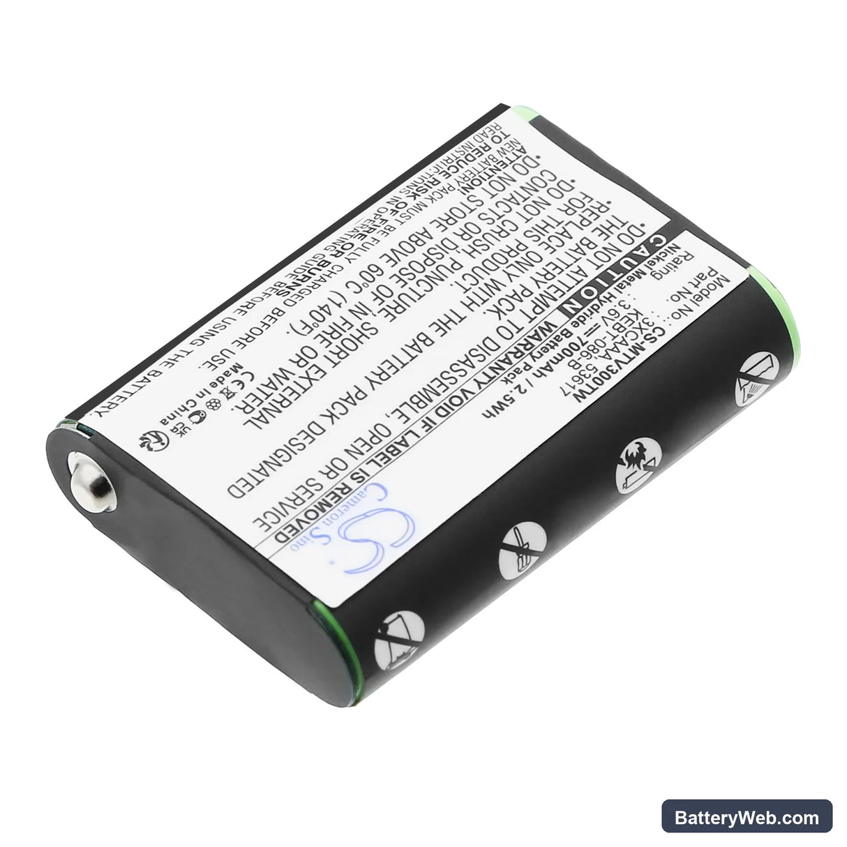 Motorola SX800 Replacement Battery, 3.6V, 700mAh, Ni-MH 2