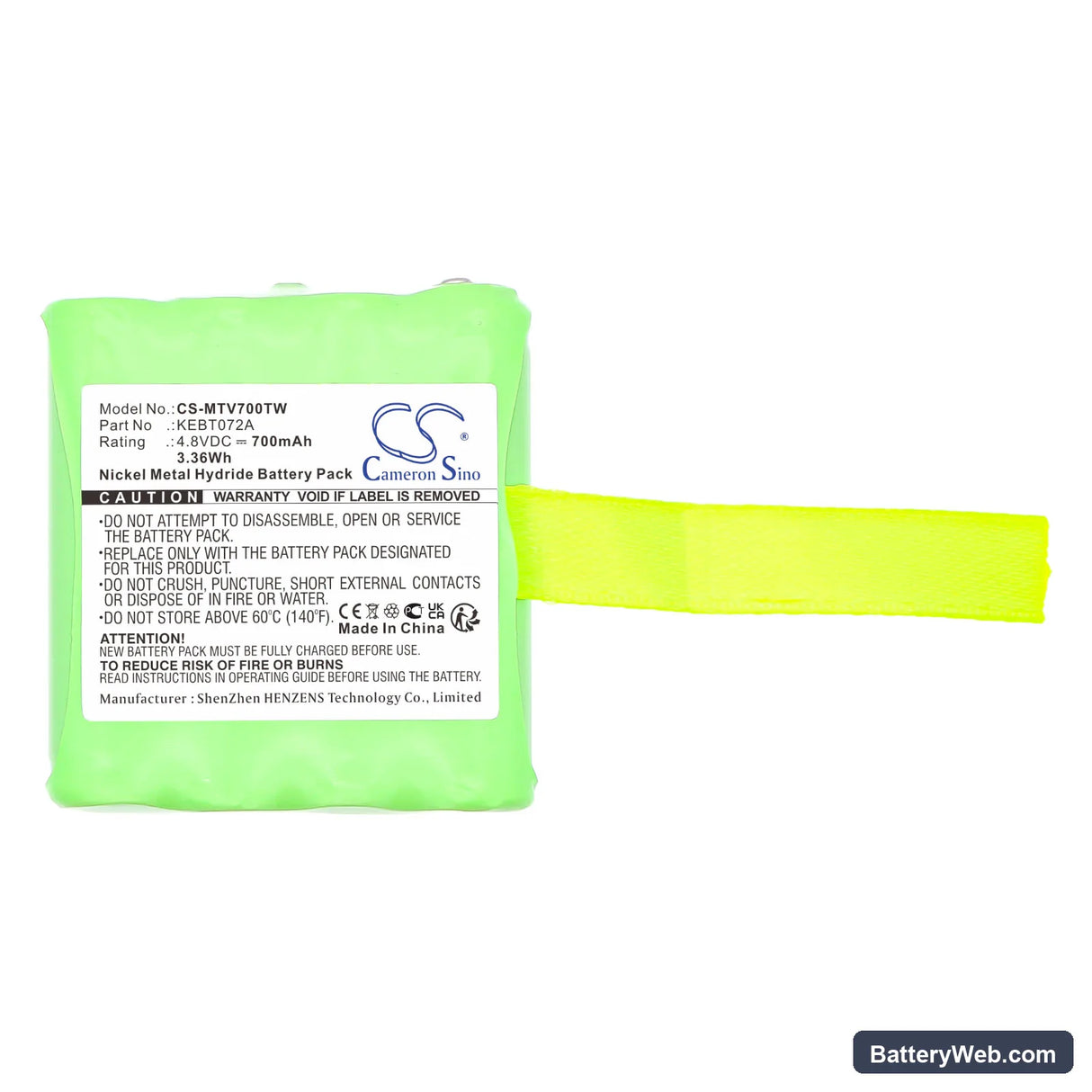 Motorola SX700R Replacement Battery, 4.8V, 700mAh, Ni-MH 5