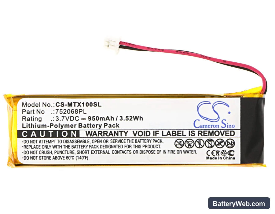 Midland BTX1 Replacement Battery, 3.7V, 950mAh, Li-Polymer 5