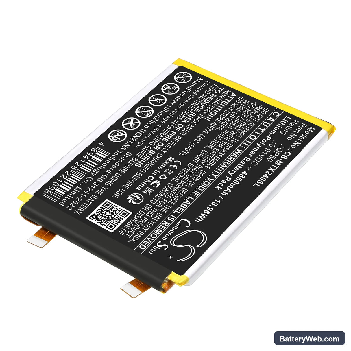 Motorola Moto Edge 50 5G Replacement Battery, 3.91V, 4850mAh, Li-Polymer 2