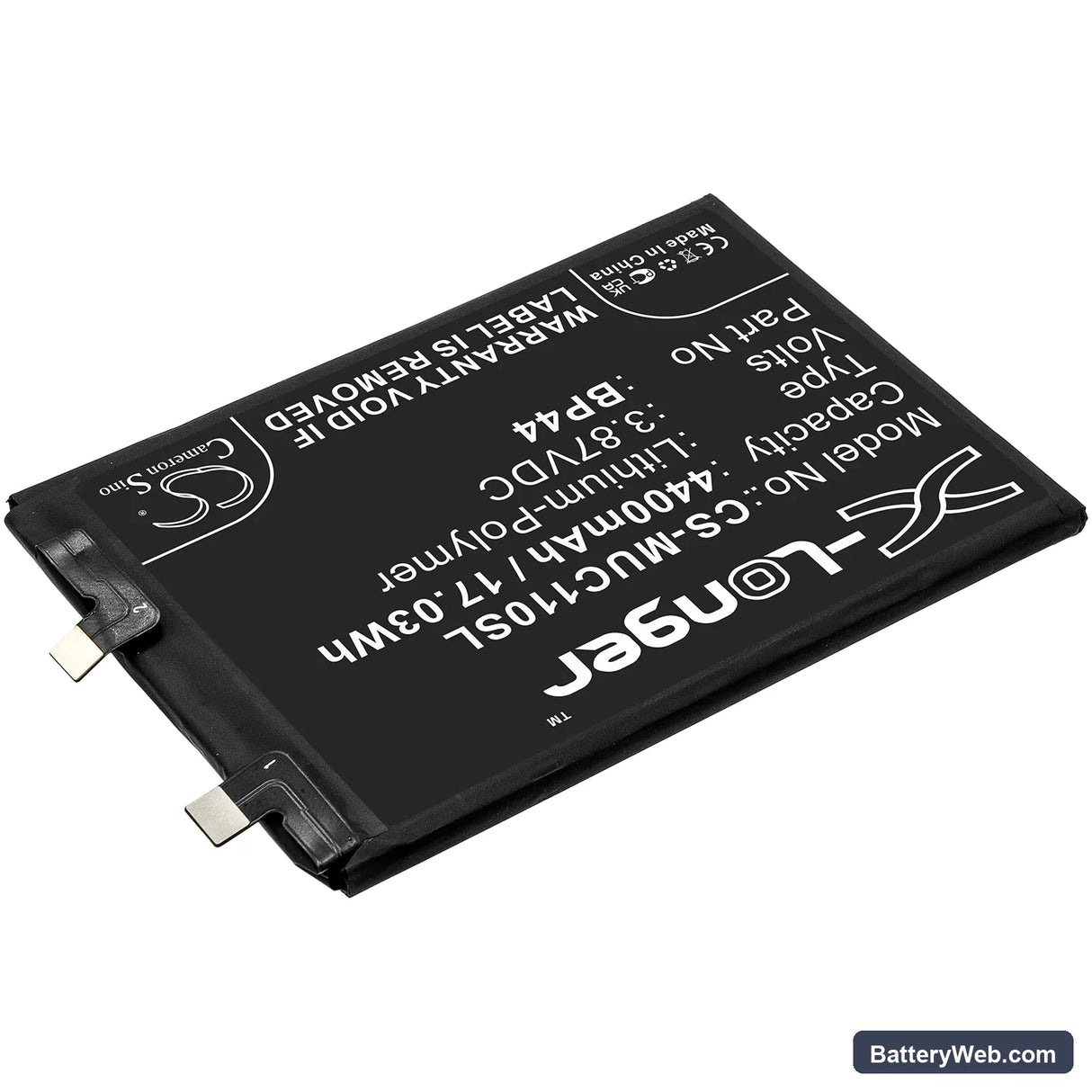 Xiaomi Civi 5G Replacement Battery, 3.87V, 4400mAh, Li-Polymer 2