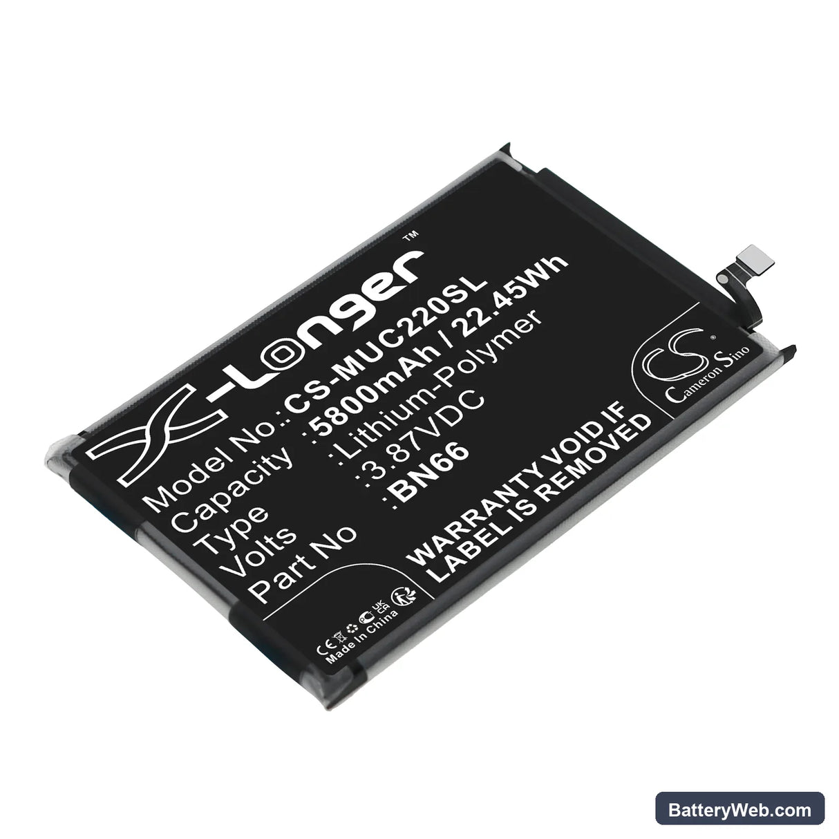 Poco C40 Replacement Battery, 3.87V, 5800mAh, Li-Polymer 1