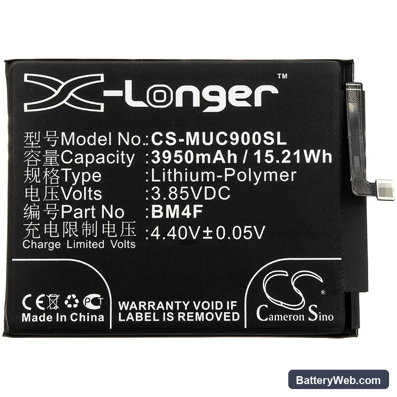 Xiaomi Mi CC9e Replacement Battery, 3.85V, 3950mAh, Li-Polymer 3