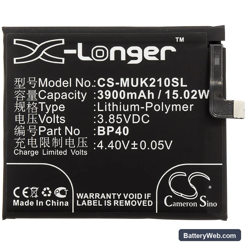 Redmi K20 Pro Replacement Battery, 3.85V, 3900mAh, Li-Polymer 3