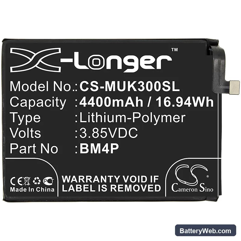 Redmi K30 Replacement Battery, 3.85V, 4400mAh, Li-Polymer 3