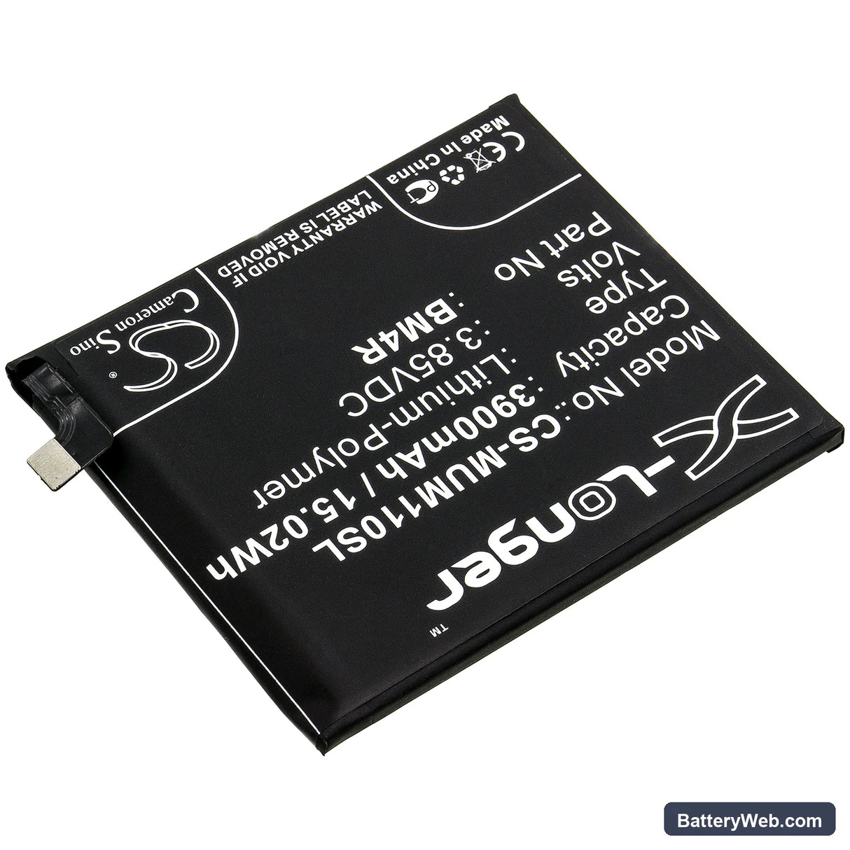 Xiaomi Mi 10 Lite Replacement Battery, 3.85V, 3900mAh, Li-Polymer 2