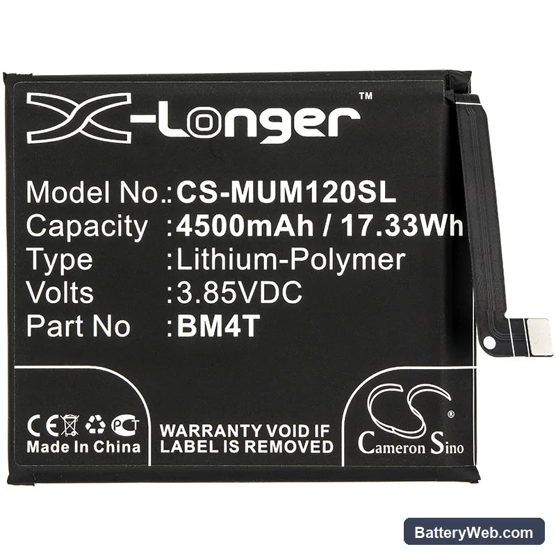 Xiaomi Redmi 10X Pro Replacement Battery, 3.85V, 4500mAh, Li-Polymer 3