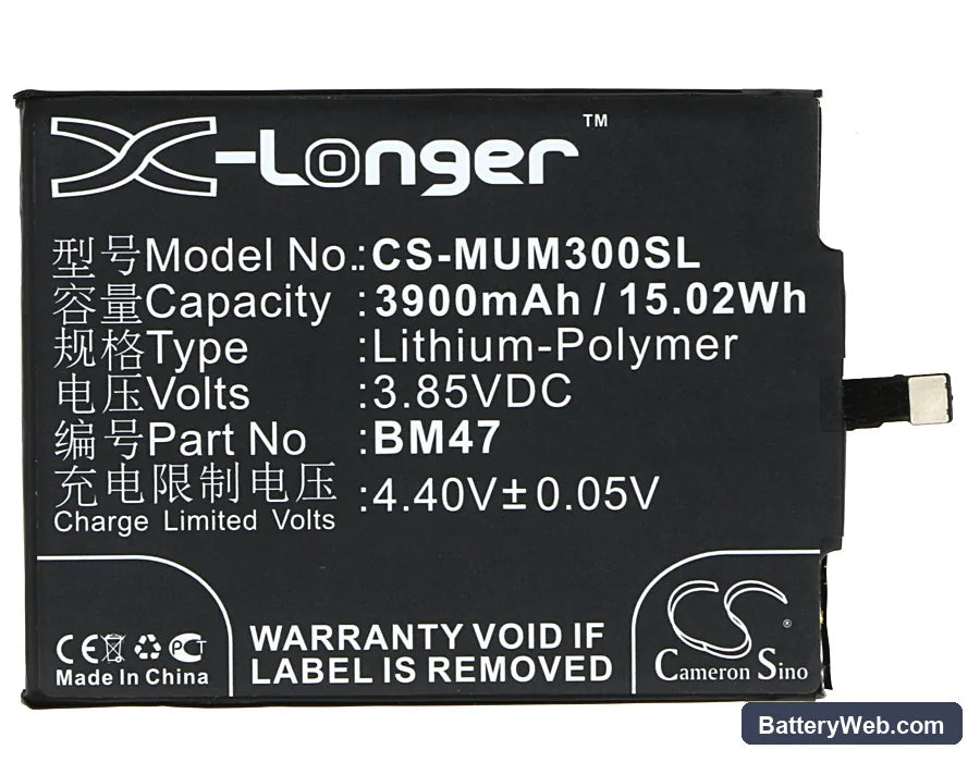 Xiaomi Redmi 3 Replacement Battery, 3.85V, 3900mAh, Li-Polymer 5