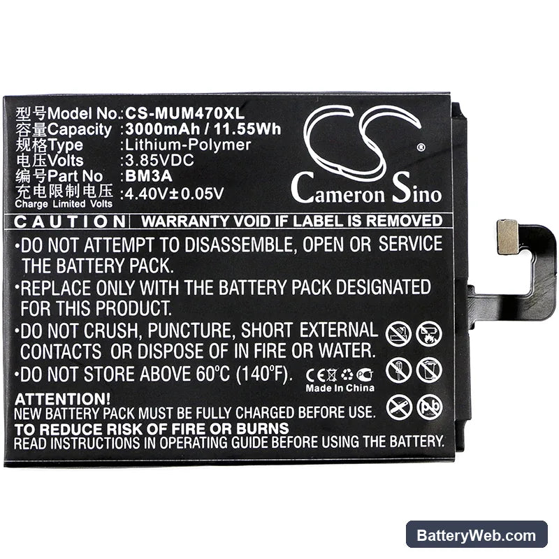 Xiaomi Note 3 Replacement Battery, 3.85V, 3000mAh, Li-Polymer 3
