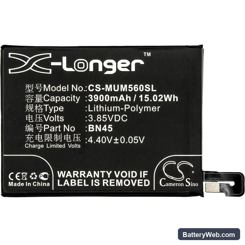 Xiaomi Redmi Note 5 Replacement Battery, 3.85V, 3900mAh, Li-Polymer 3