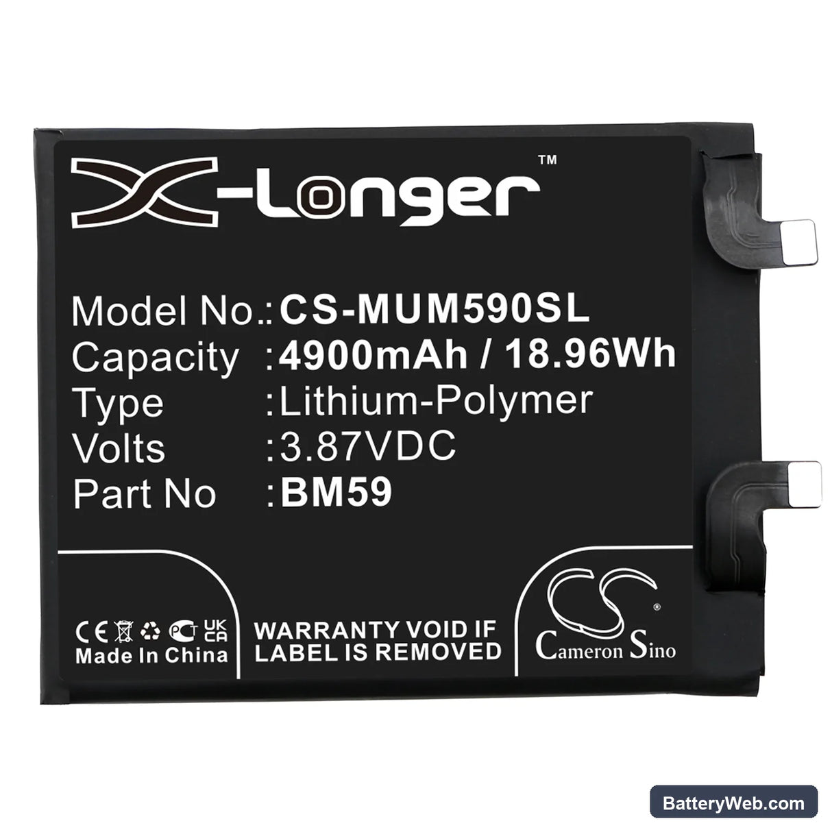 Xiaomi 11T Replacement Battery, 3.87V, 4900mAh, Li-Polymer 3
