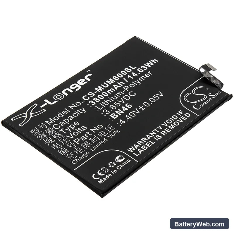 Redmi Note 6 Replacement Battery, 3.85V, 3800mAh, Li-Polymer 1