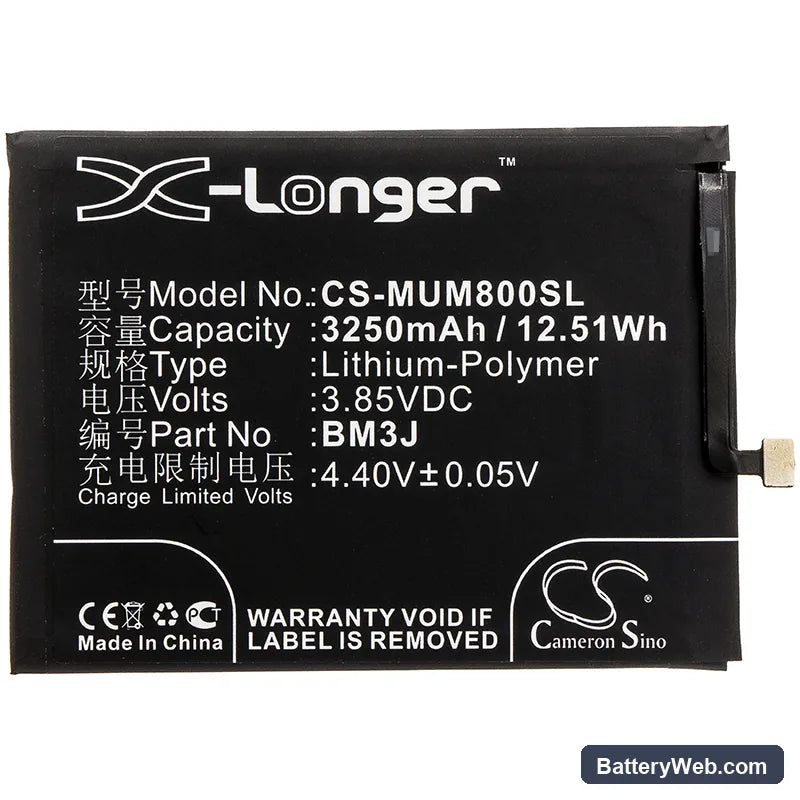 Xiaomi Mi 8 Youth Replacement Battery, 3.85V, 3250mAh, Li-Polymer 3
