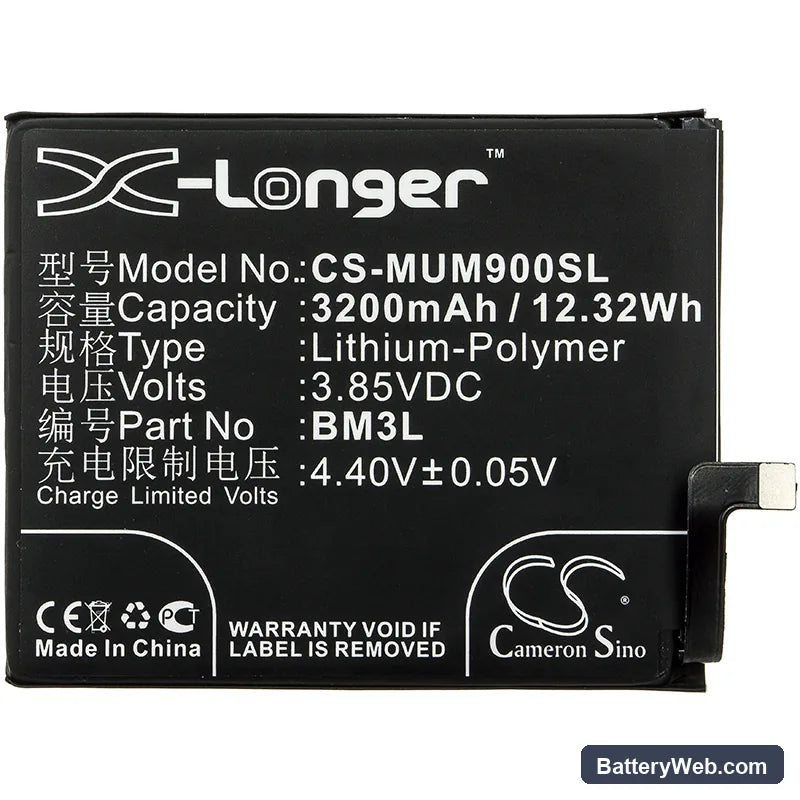 Xiaomi Mi 9 Replacement Battery, 3.85V, 3200mAh, Li-Polymer 3