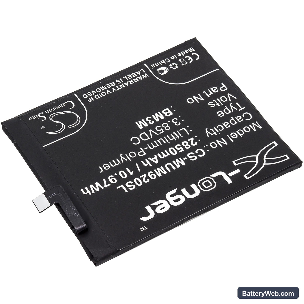 Xiaomi Mi 9SE Replacement Battery, 3.85V, 2850mAh, Li-Polymer 2