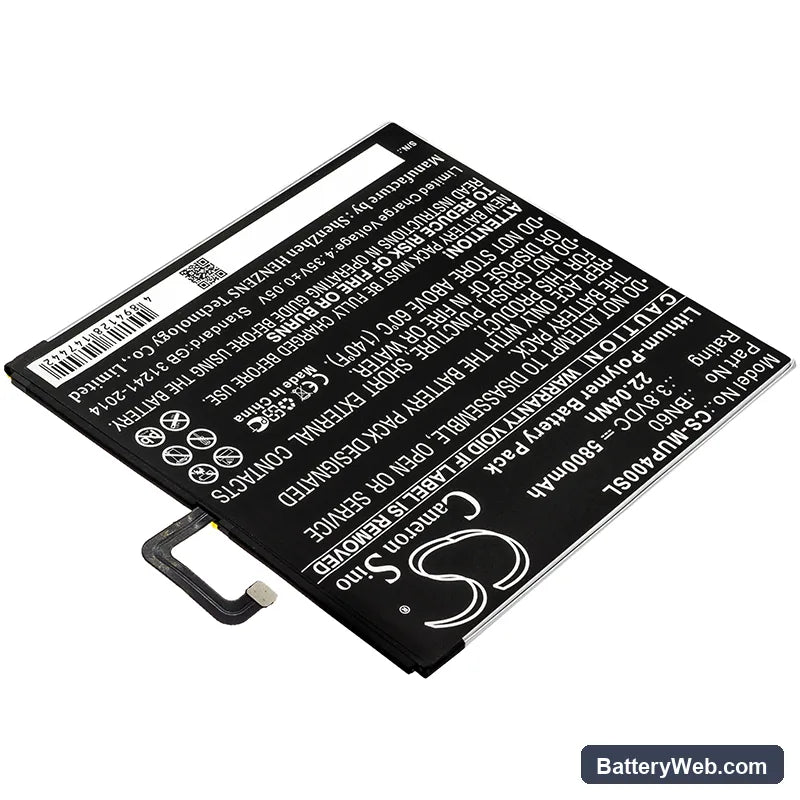 Xiaomi Mi Pad 4 Replacement Battery, 3.8V, 5800mAh, Li-Polymer 2