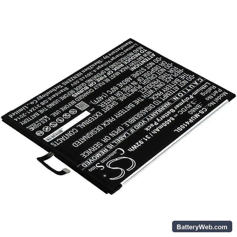 Xiaomi Mi Pad 4 Plus Replacement Battery, 3.8V, 8400mAh, Li-Polymer 2