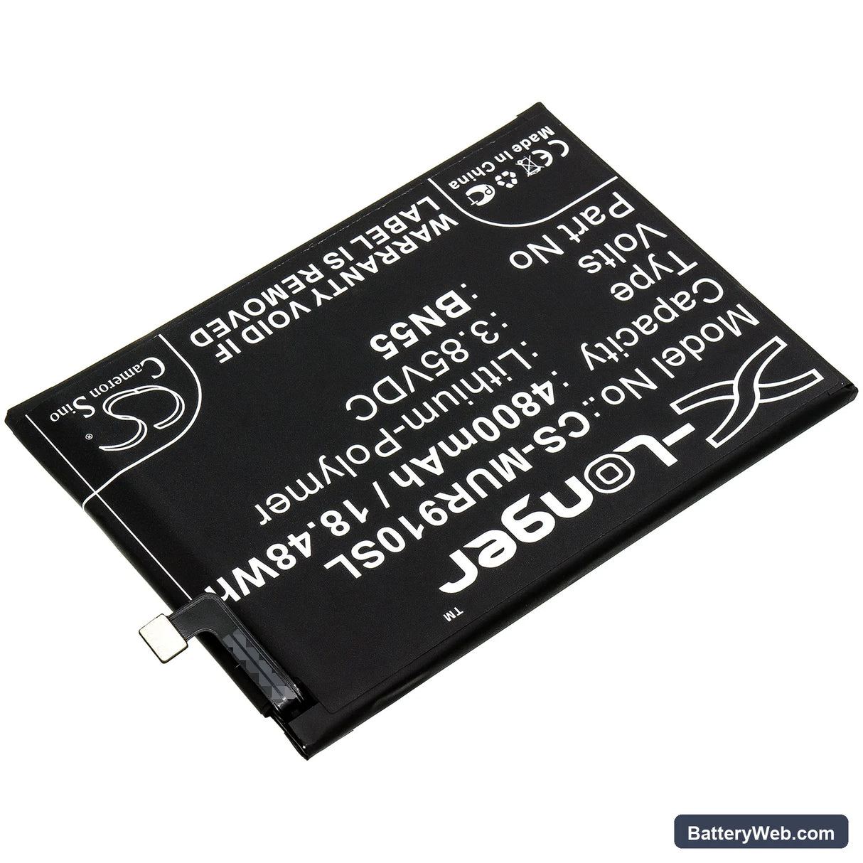 Xiaomi Redmi 9s Replacement Battery, 3.85V, 4800mAh, Li-Polymer 2