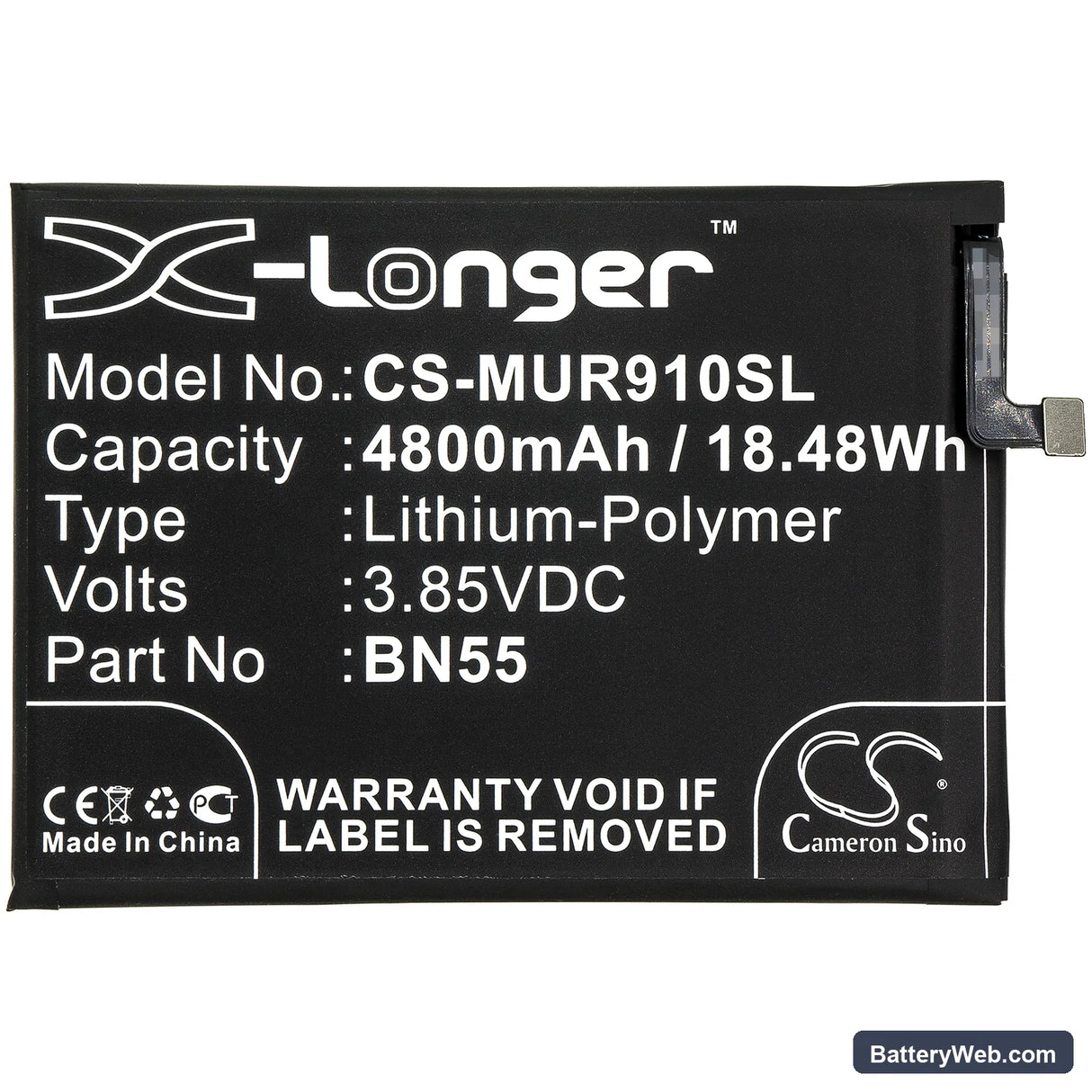 Xiaomi Redmi 9s Replacement Battery, 3.85V, 4800mAh, Li-Polymer 3