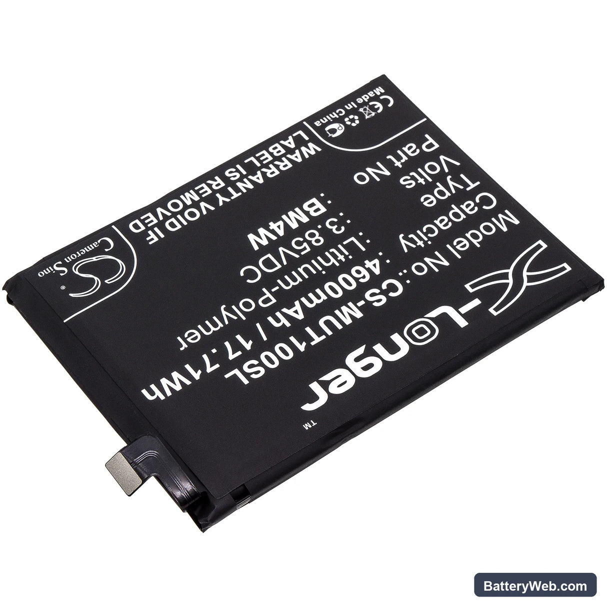 Xiaomi Mi 10T Lite 5G Replacement Battery, 3.85V, 4600mAh, Li-Polymer 2