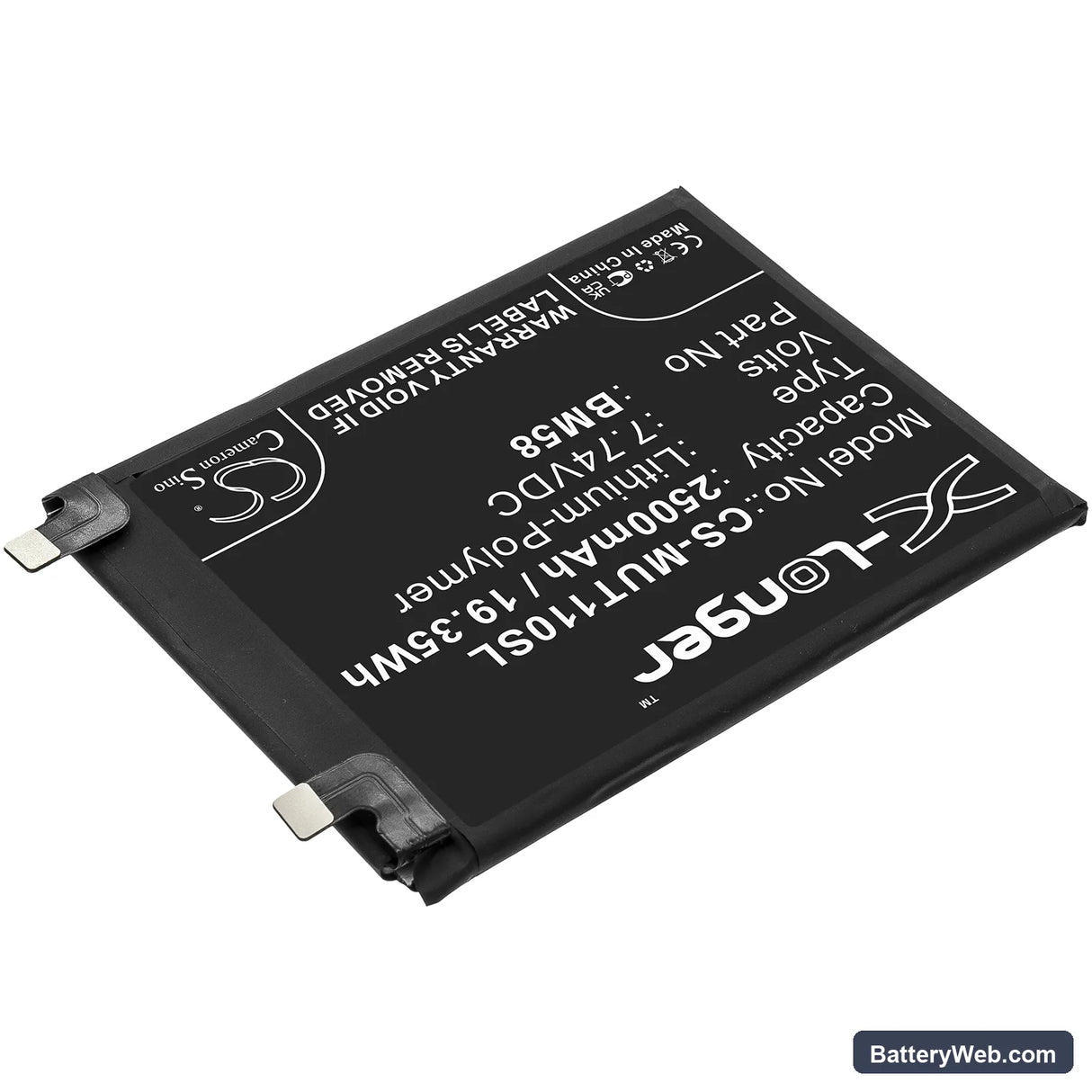 Xiaomi Mi 11T Pro 5G Replacement Battery, 7.74V, 2500mAh, Li-Polymer 2