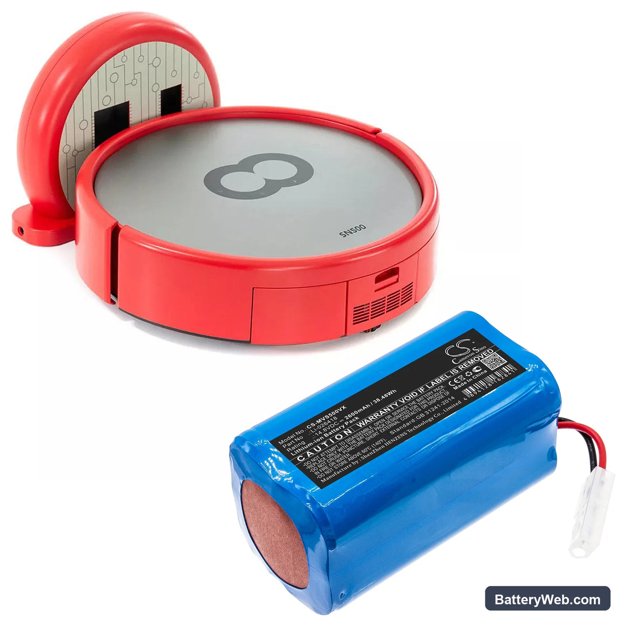 Isweep X3 Replacement Battery, 14.8V, 2600mAh, Li-ion 6