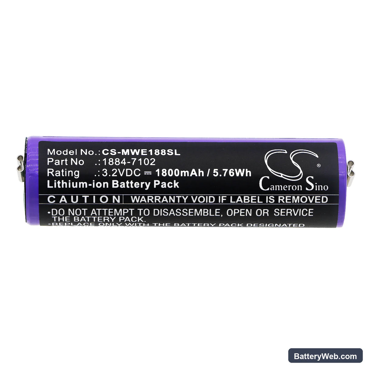 Moser Ermila 1884 Replacement Battery, 3.2V, 1800mAh, LiFePO4 3