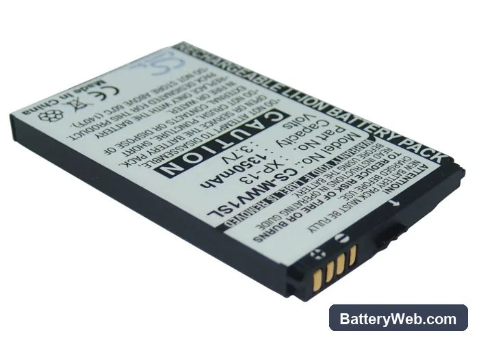MWG Atom V Replacement Battery, 3.7V, 1350mAh, Li-ion 1