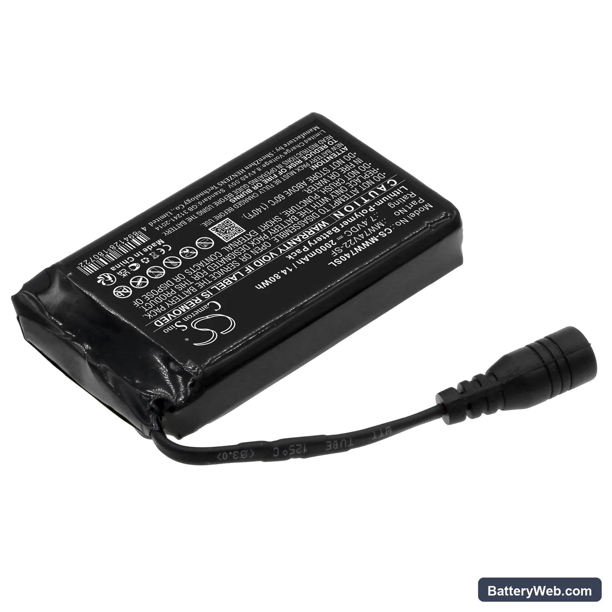Mobile Warming Men’s Primer Shirt Replacement Battery, 7.4V, 2000mAh, Li-Polymer 2