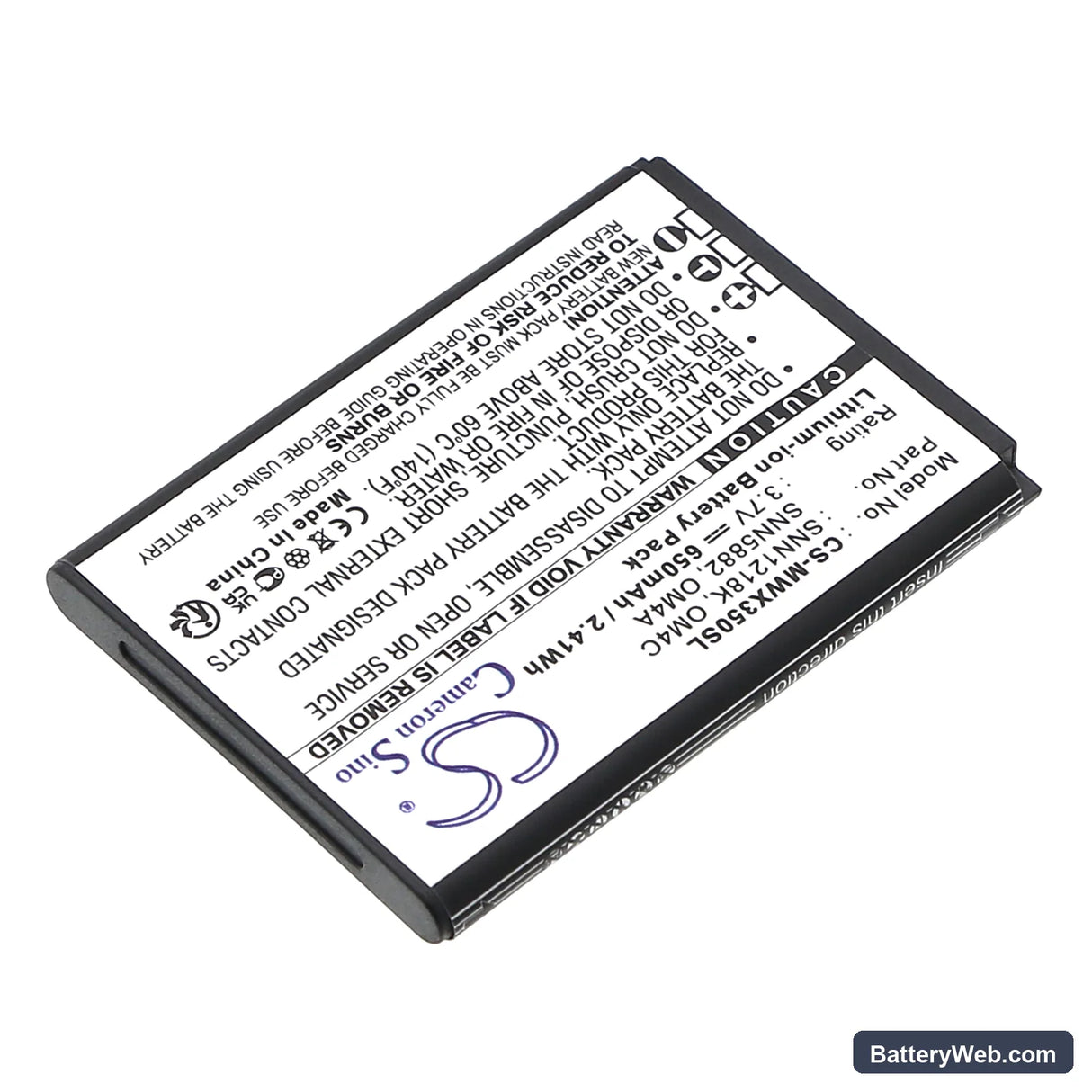 Motorola WX180 Replacement Battery, 3.7V, 650mAh, Li-ion 2