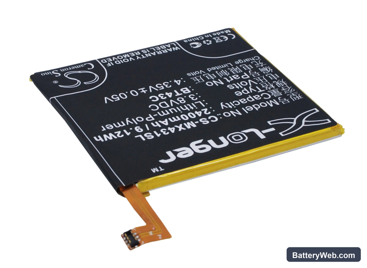 MeiZu M2 Replacement Battery, 3.8V, 2400mAh, Li-Polymer 2