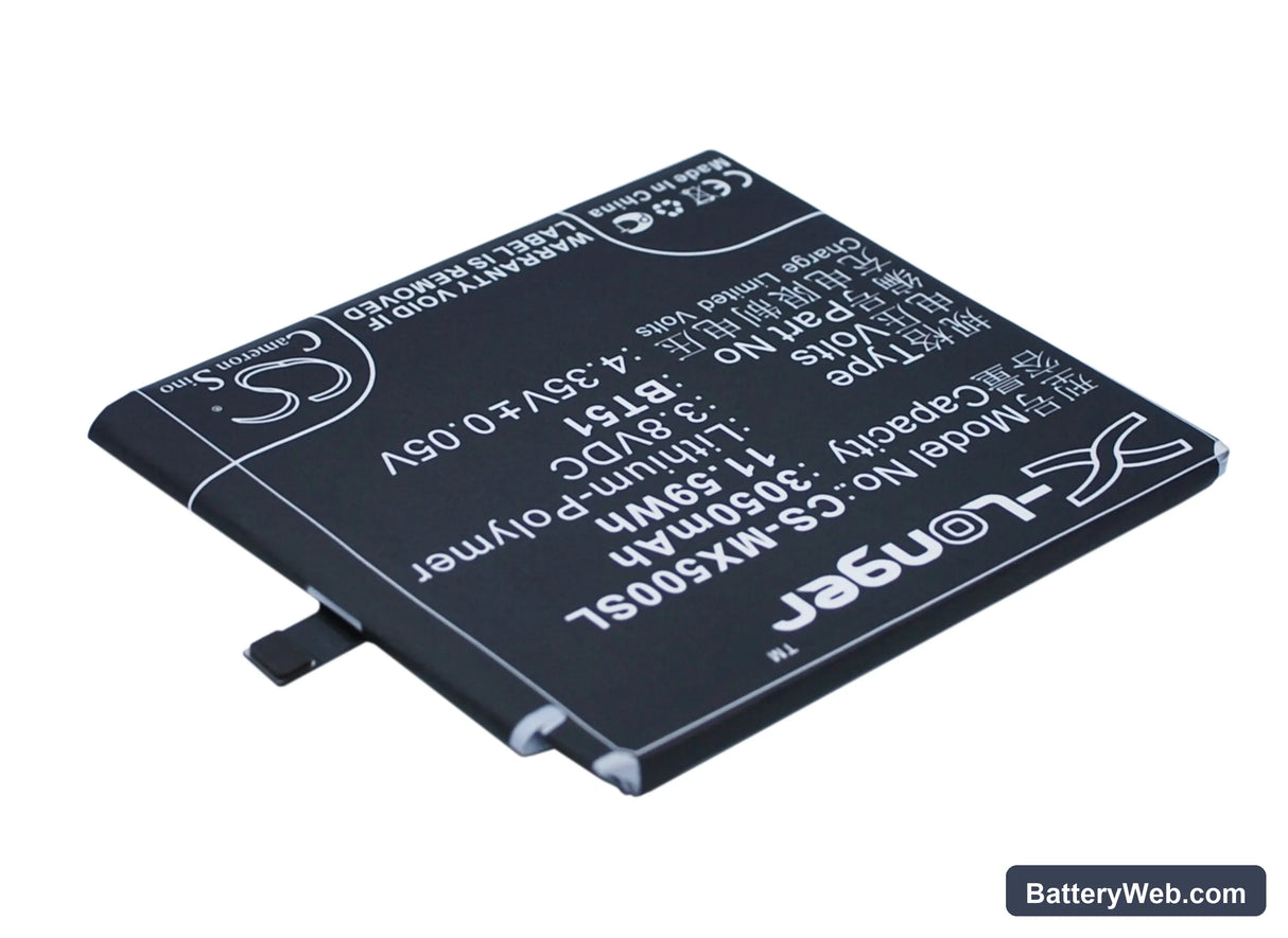 MeiZu MX5 Replacement Battery, 3.8V, 3050mAh, Li-Polymer 3