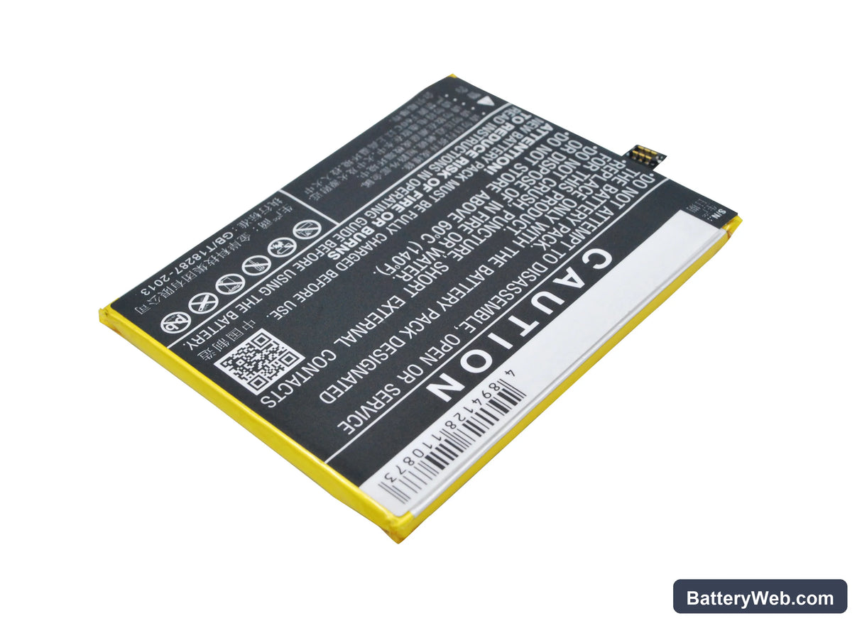MeiZu Meilan Note 2 Replacement Battery, 3.8V, 2900mAh, Li-Polymer 4