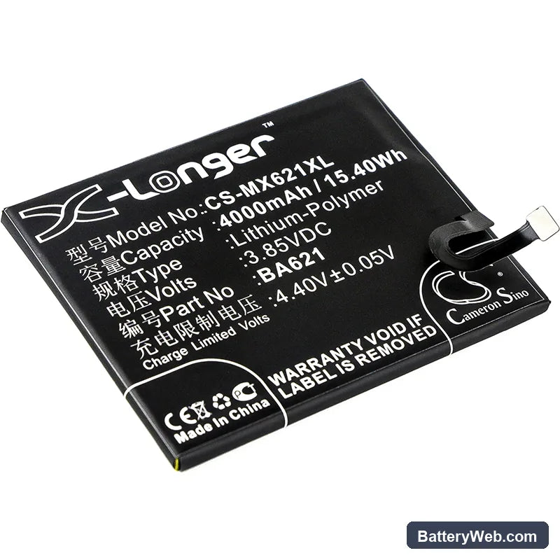 Meilan Note 5 Replacement Battery, 3.85V, 4000mAh, Li-Polymer 1