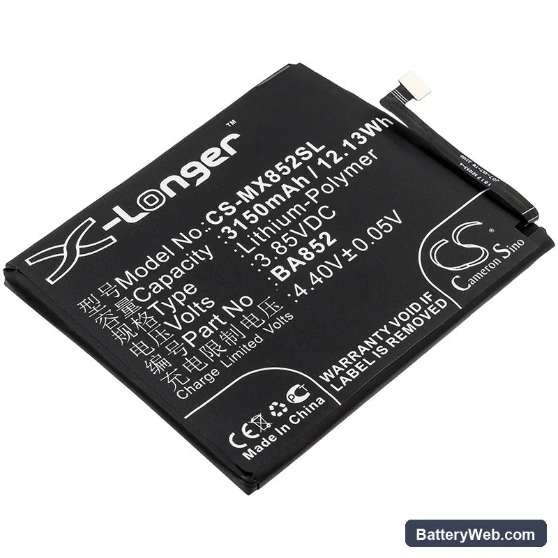 MeiZu X8 Replacement Battery, 3.85V, 3150mAh, Li-Polymer 1
