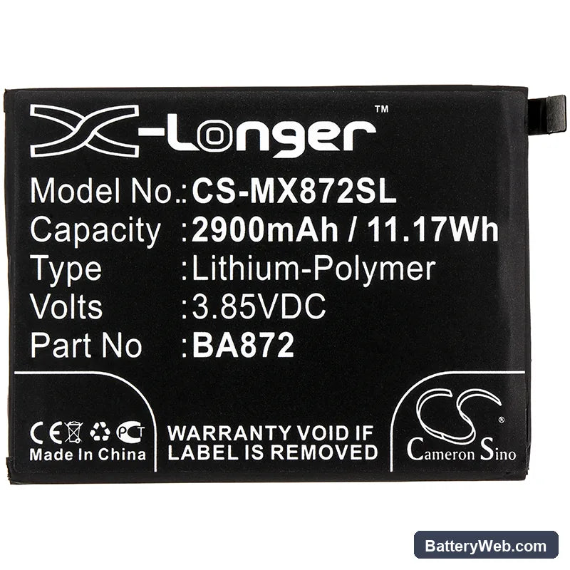 Meilan 16X Replacement Battery, 3.85V, 2900mAh, Li-Polymer 3