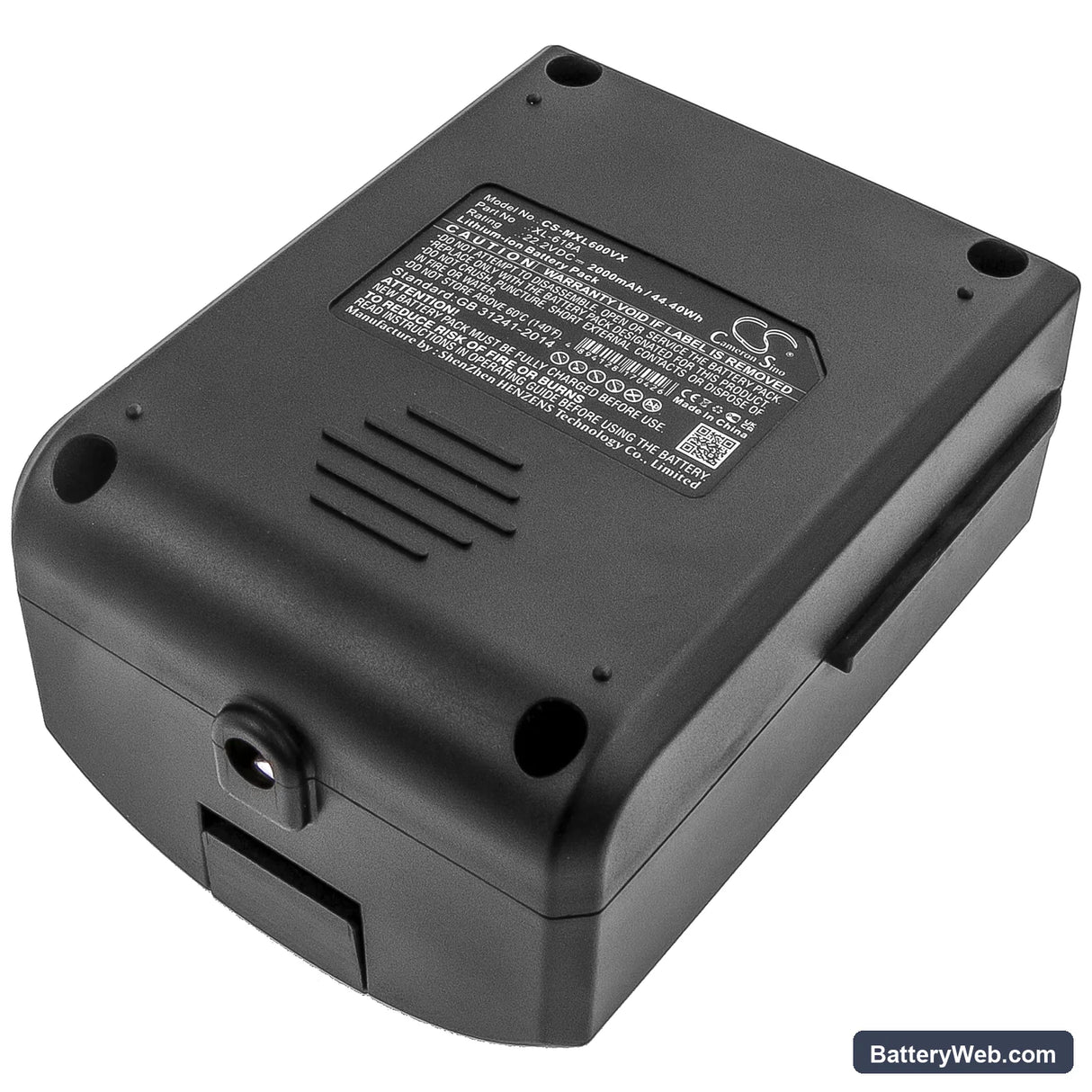 Moosoo X6 Replacement Battery, 22.2V, 2000mAh, Li-ion 3