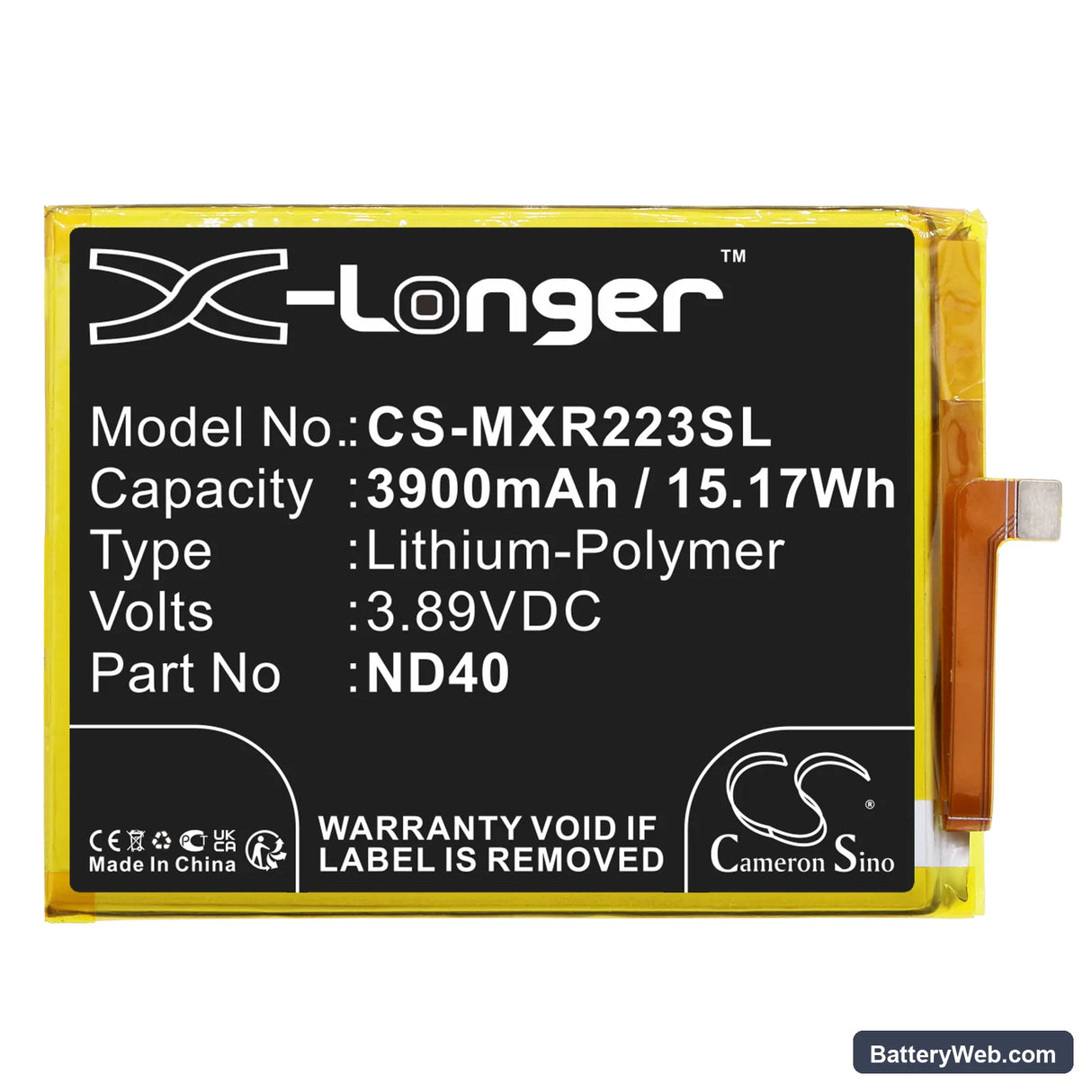Motorola Moto Edge 30 Replacement Battery, 3.89V, 3900mAh, Li-Polymer 3