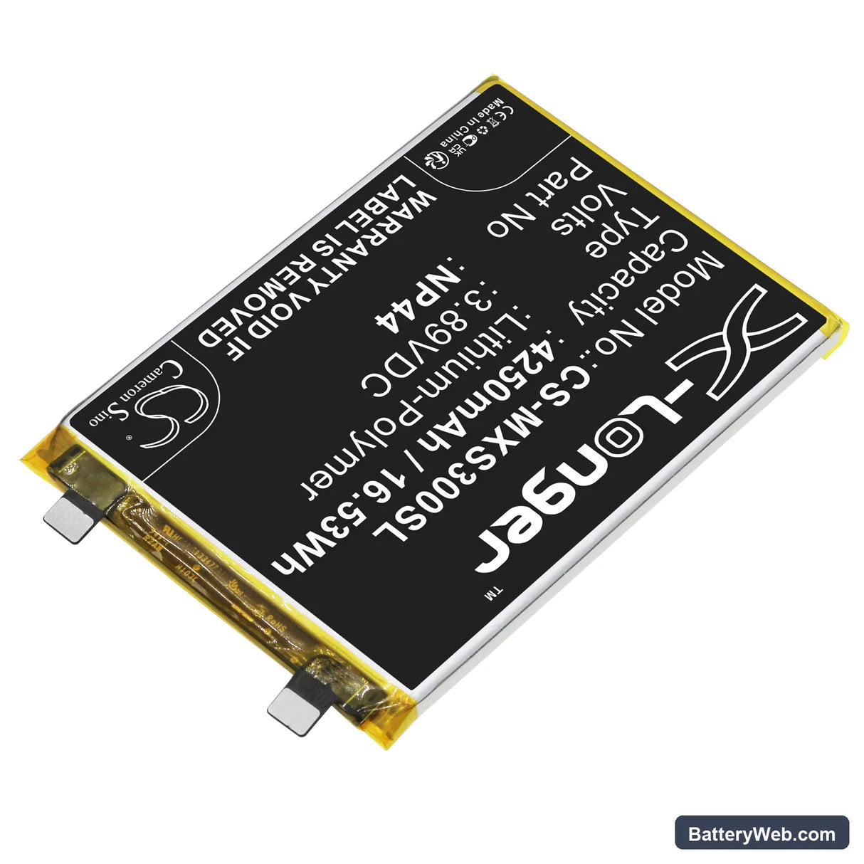 Motorola Moto S30 Pro Replacement Battery, 3.89V, 4250mAh, Li-Polymer 2