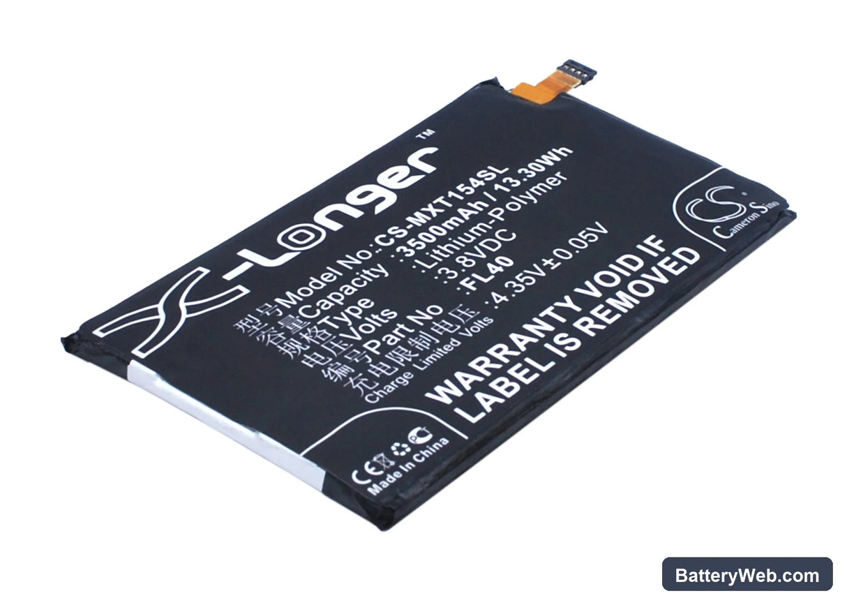 Motorola Moto X 3a Replacement Battery, 3.8V, 3500mAh, Li-Polymer 1