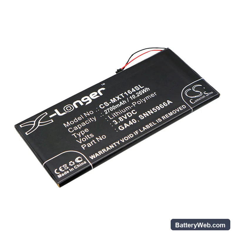 Motorola Moto G4 Plus Replacement Battery, 3.8V, 2700mAh, Li-Polymer 1