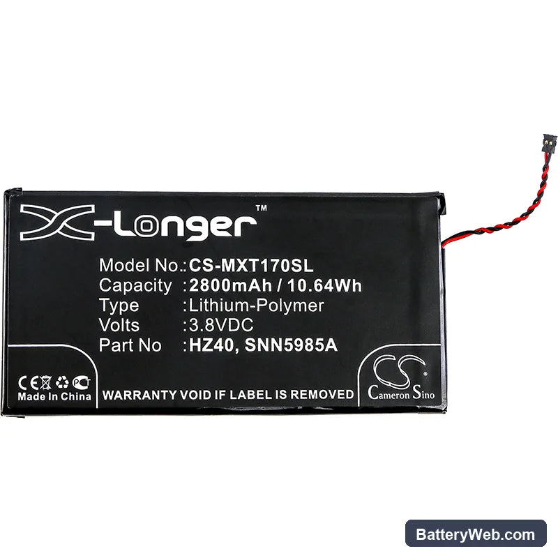 Motorola Moto Z2 Play Replacement Battery, 3.8V, 2800mAh, Li-Polymer 3
