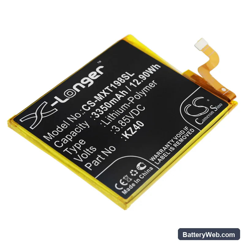 Motorola Moto Z4 Replacement Battery, 3.85V, 3350mAh, Li-Polymer 1