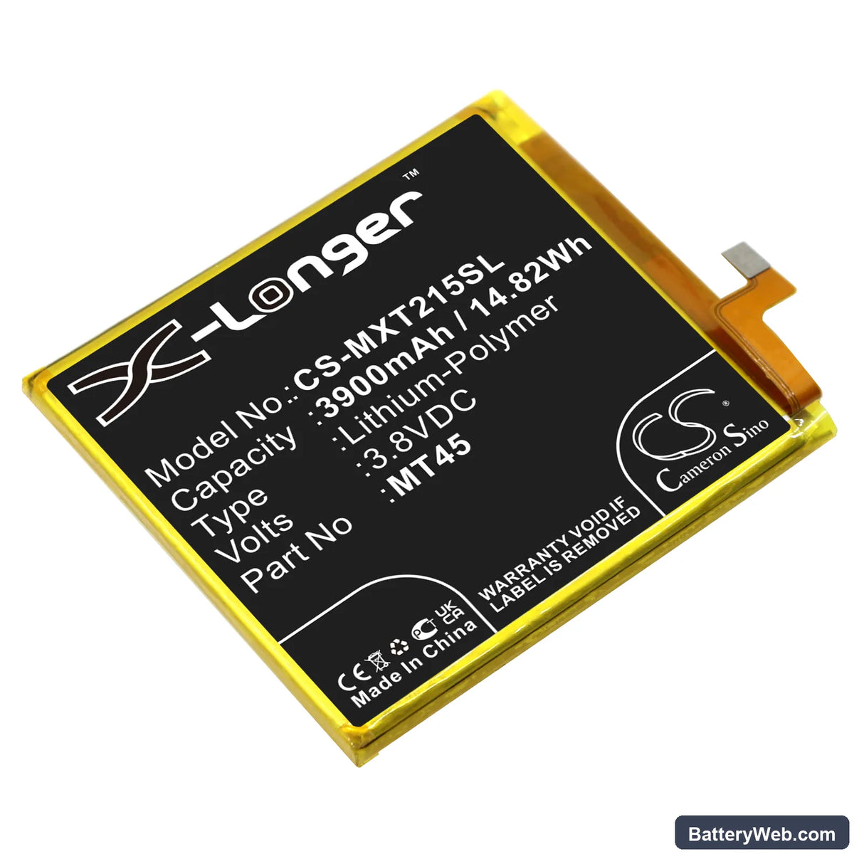 Motorola Edge 20 Pro Replacement Battery, 3.8V, 3900mAh, Li-Polymer 1
