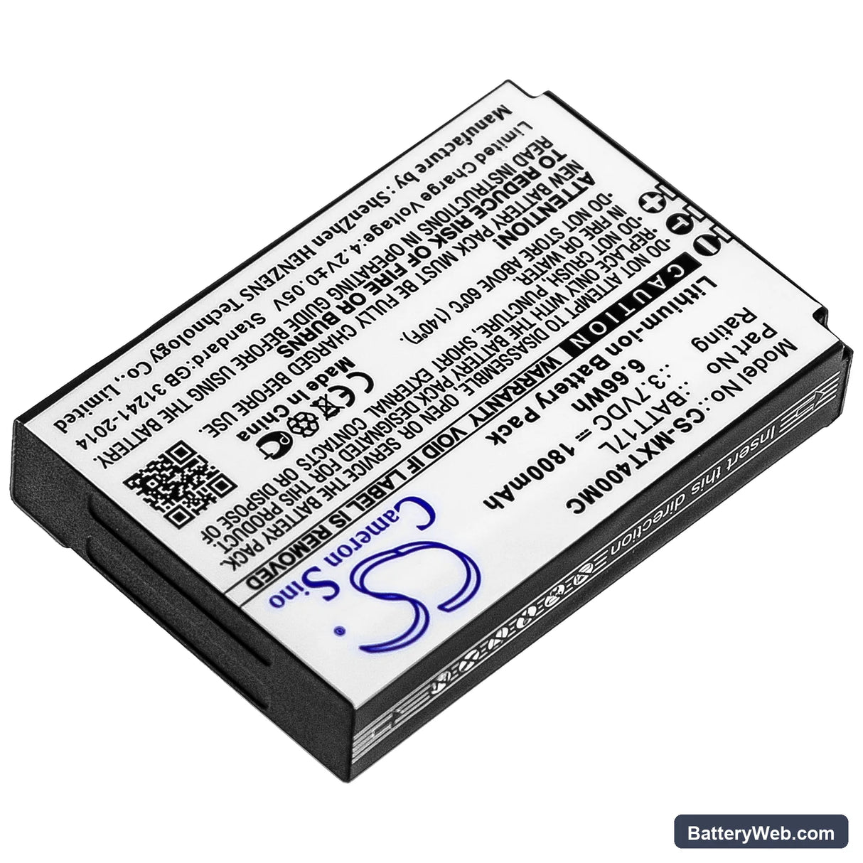 Midland XTC400 Replacement Battery, 3.7V, 1800mAh, Li-ion 2