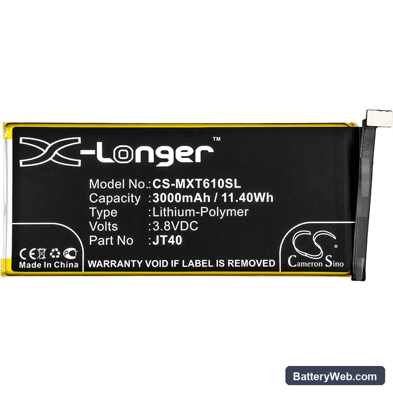 Motorola Moto G6 Plus Replacement Battery, 3.8V, 3000mAh, Li-Polymer 3