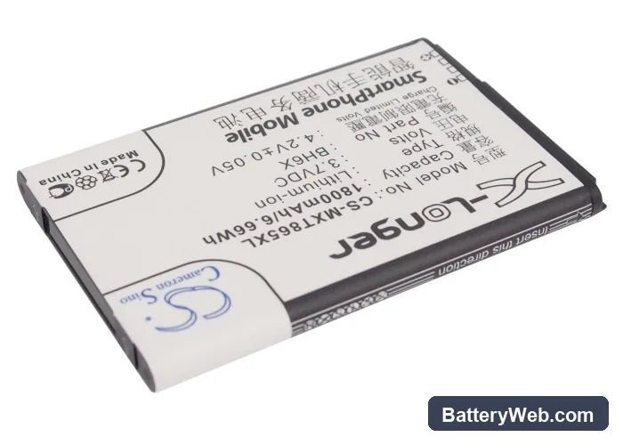Motorola A954 Replacement Battery, 3.7V, 1800mAh, Li-ion 2
