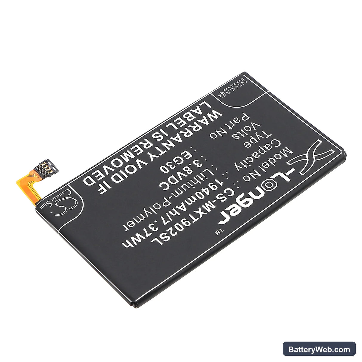 Motorola RAZR I Replacement Battery, 3.8V, 1940mAh, Li-Polymer 2