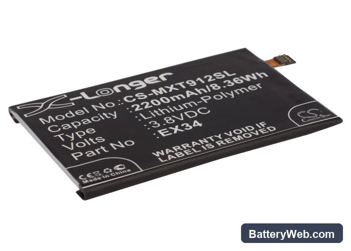 Motorola XT912A Replacement Battery, 3.8V, 2200mAh, Li-Polymer 1